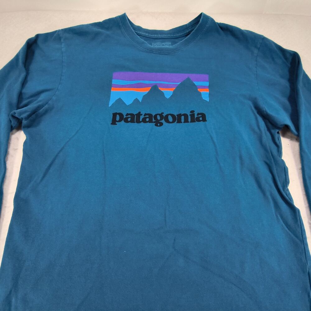 Patagonia Regular Fit Long Sleeve Crew Neck Shirt Mens Size Medium M Navy